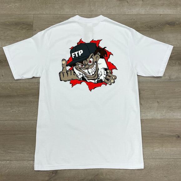 FW24 FTP Breakthrough Middle Finger Tee T Shirt White Size Large L Streetwear - Picture 1 of 5